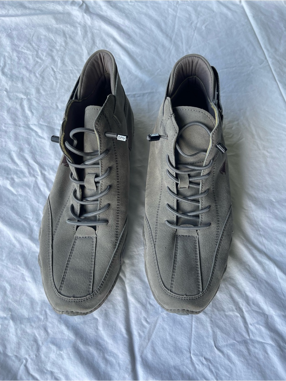 Casual Gray Suede Lace-Up Driving Shoes Mens size 14